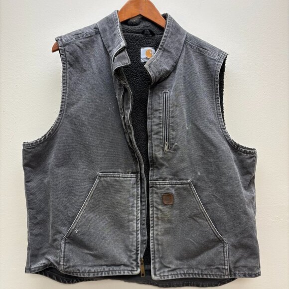 Vintage Carhartt Sherpa Lined Vest - Picture 1 of 8